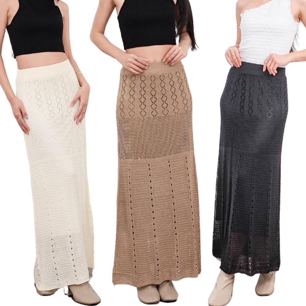 NN - Rok Wanita Rok Rajut Knit Skirt Rok Brukat Rok Span Rok Panjang Rok Highwaist Maxi Skirt Rok Bo
