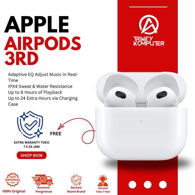 TERBARU - Apple Airpods 3rd Gen With Lightning Charging Case Resmi IBox/Digimap