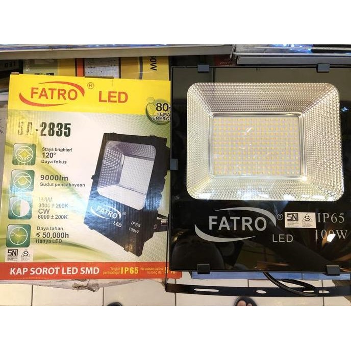 TERBARU - Lampu sorot LED 100watt FATRO SNI / kap sorot / spotlight led