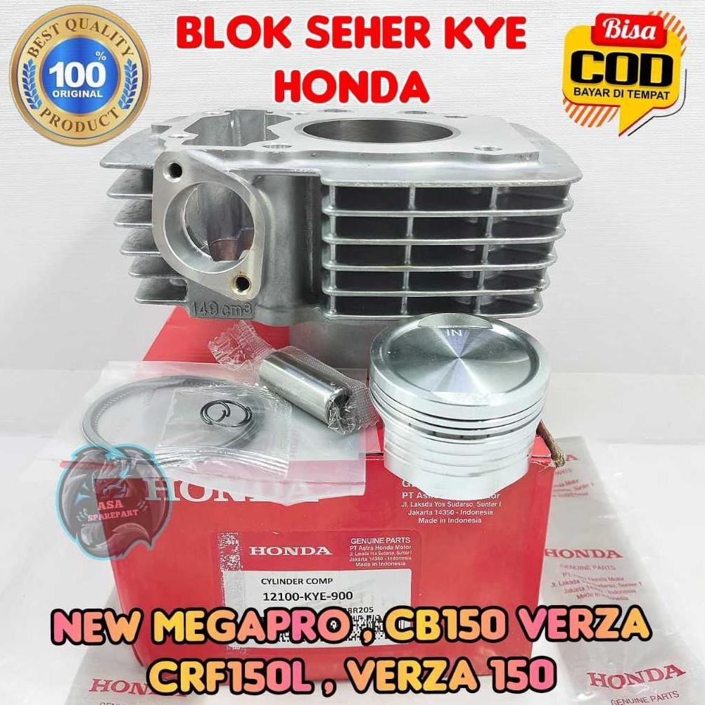 Blok Seher + Piston set KYE Motor Honda New Megapro monoshock Karbu , New Mega pro FI mono Injeksi ,
