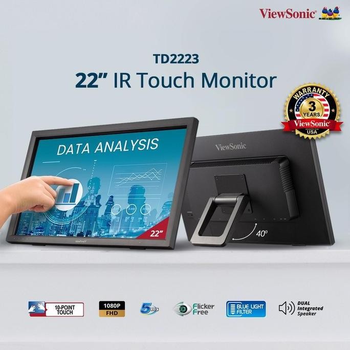 TERMURAH - ViewSonic Monitor TD2223 Touch Screen 22 inch