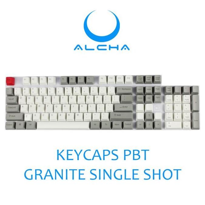 ALCHA KEYCAPS PBT SINGLE SHOT CARBON DOLCH RAINDROP CHALK EARL RED