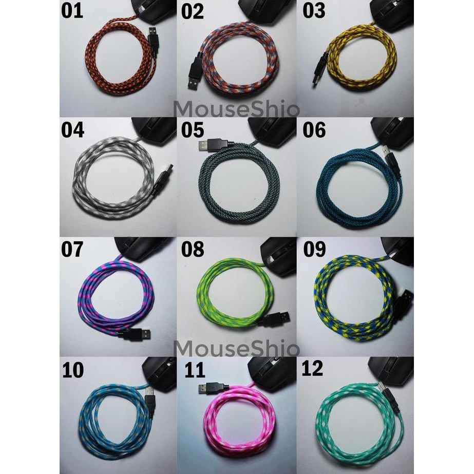 Kabel Pengganti Mouse,Kabel Paracord Cable Replacement USB Kabel rusak
