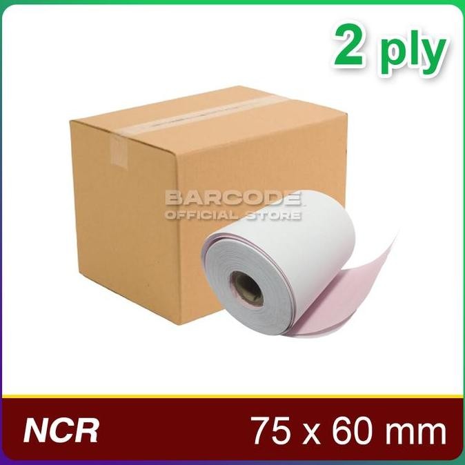 

NEW ( 1 Dus ) Kertas Struk Kasir 60 x 75 mm Rangkap 2 ply ( Isi 100 Roll )