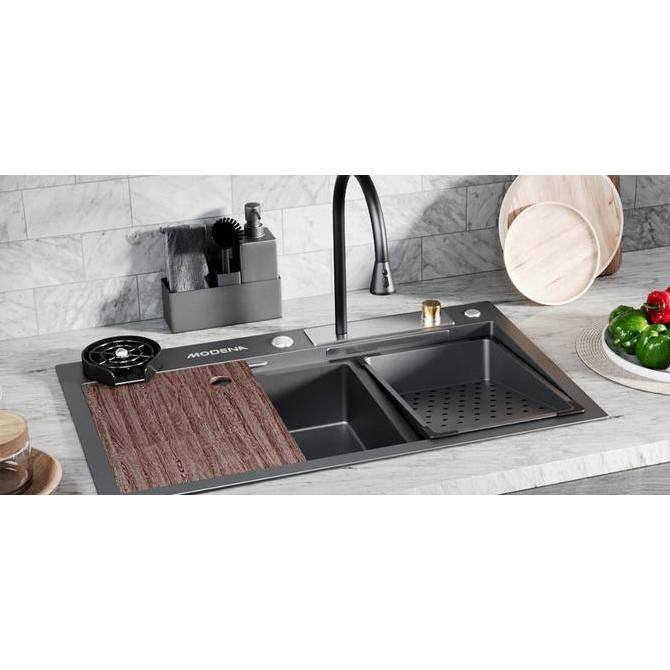 TERBARU - MODENA KS3190HTGM sink gunmetal / KS 3190 HTGM bak cuci piring