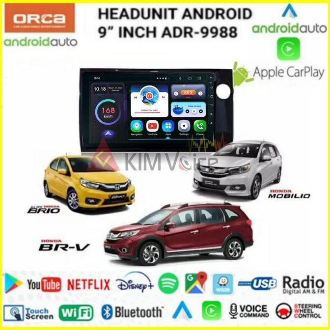 Head Unit Android Orca 9 Inch Oem Honda Brio/Mobilio/Brv
