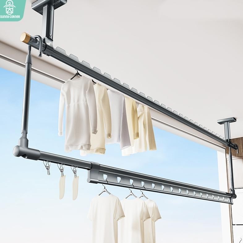 paduan aluminium Jemuran Gantung Dinding Lipat Jemuran Lifting Baju Portable Jemuran Baju Gantung Pa