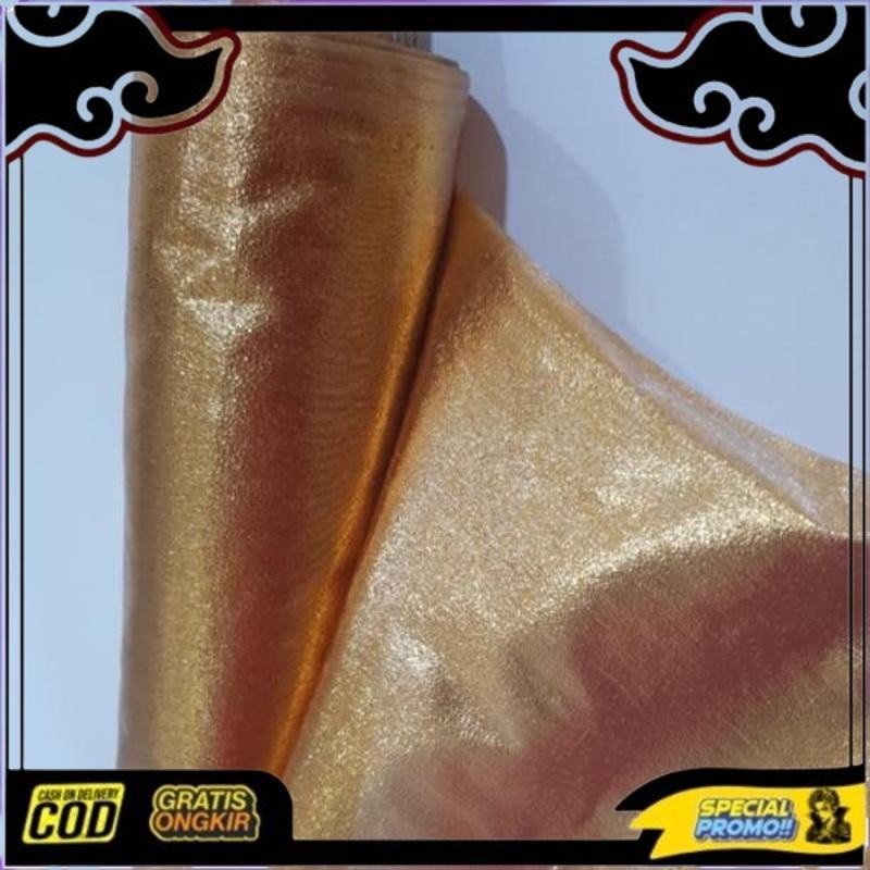 Cod Kain Mas = Kain Warna Emas Bahan Baju Adat Bahan Baju Daerah Lame Mas / Kain Perak = Lame Perak/