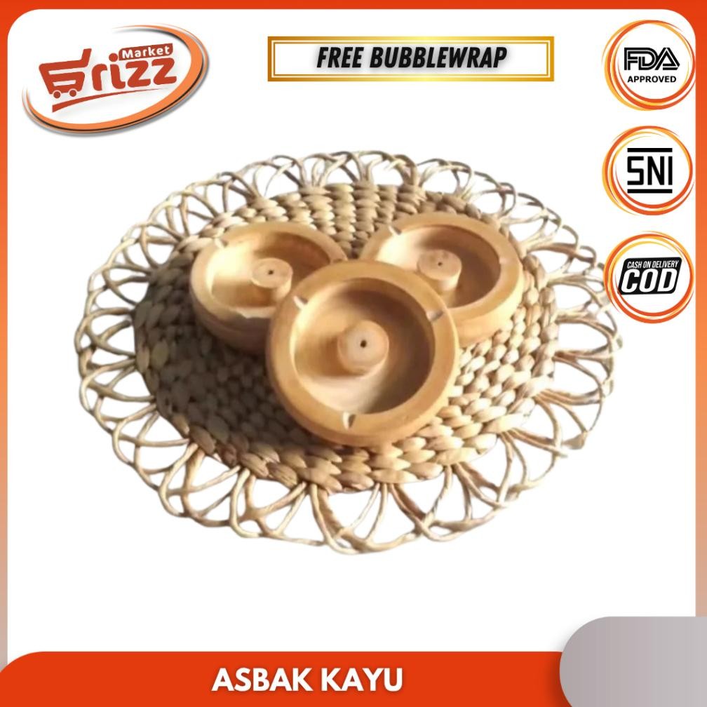 Asbak Kayu I Asbak Aesthetic I Asbak Cantik I Asbak Rokok Bulat Tebal Asbak Cafe Rokok Abak Elegan S
