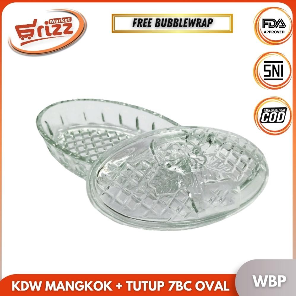 Kedaung Mangkok + Tutup Bermotif Cocok Buat Wadah Cemilan Permen Stock