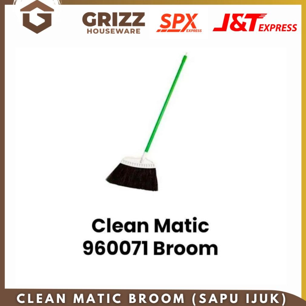 Sapu Lantai Sapu Ijuk Broom Cleanmatic / Sapu Ijuk Anti Rontok / Sapu Ijuk Lantai / Sapu Ijuk Gagang