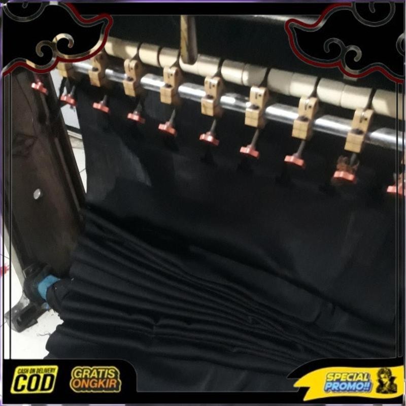 Trending Bahan Kain Rib /Bur /Hitam Polos Lebar 80Cm, Untuk Jaket Sweater Celanajoger Training