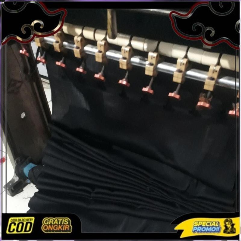 Cod Bahan Kain Rib /Bur /Hitam Polos Lebar 80Cm, Untuk Jaket Sweater Celanajoger Training