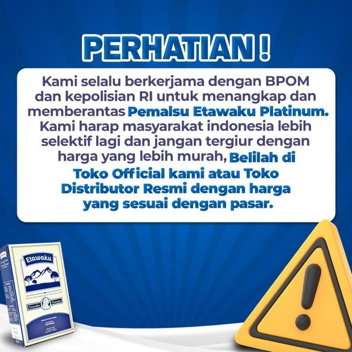 

(Good) Etawaku Platinum - Susu Kambing Untuk Pernafasan Tingkatkan Daya Tahan Imunitas Tubuh & Kepadatan Tulang Isi 200gr Original Etawaku Bandung