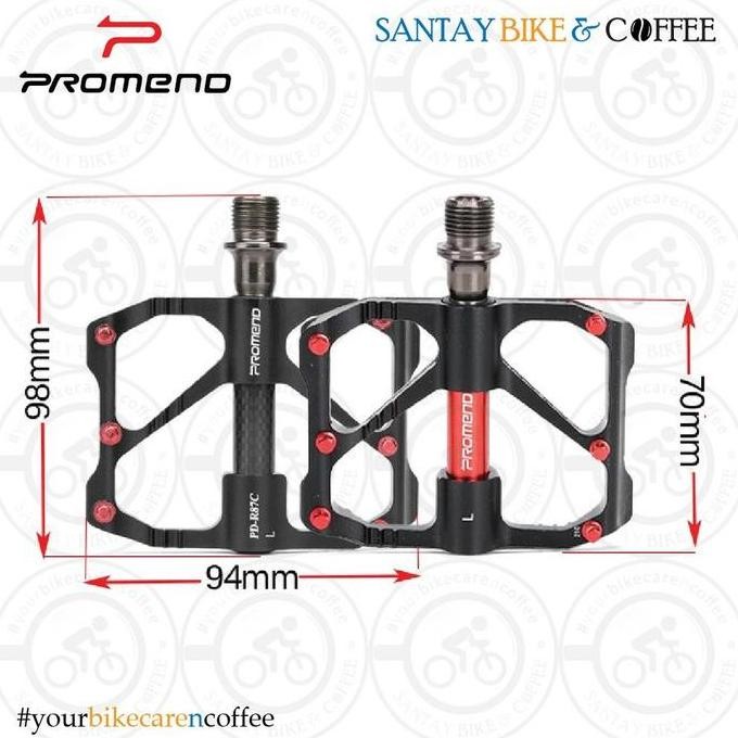 Pedal Promend Road Ultra-Light 3 Bearing Alluminium Carbon Flat Pedal Kualitas Terbaik Harga Termura