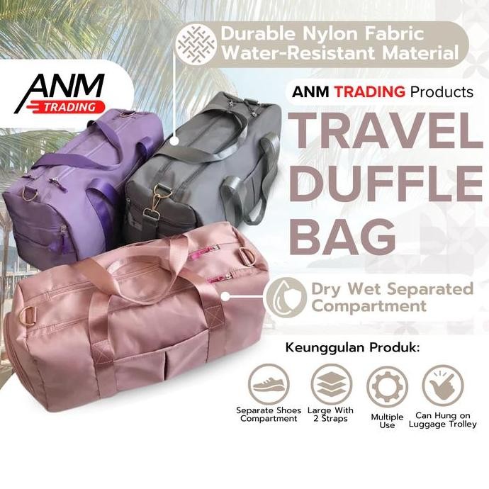 Tas Travel / GYM / Sport Bag Pria Wanita Uni Canvas Duffel/Weekender Bag