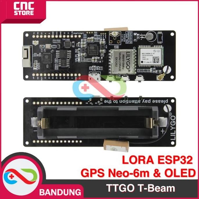 Lilygo Ttgo T-Beam Lora Esp32 433Mhz 915Mhz Gps Neo-6M Oled 0.96 Inc Baru