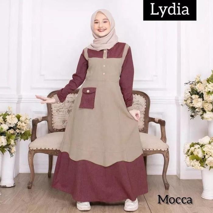 Gamis Anak Tanggung Terbaru Lyvia Dress Umur 10-11-12-13 Tahun 5 Serian Warna 2024 - Bahan Crinkle A
