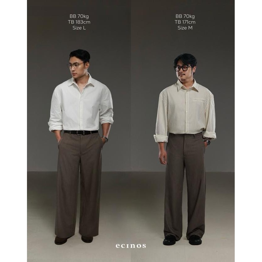 ECINOS Man - Tailored Wide Leg Trousers | Celana Pria | Celana Panjang Pria M