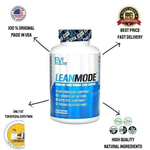 EVL LEAN MODE FAT BURNER, STIMULANT FREE WEIGHT LOSS SUPPORT, 150 CAPS ORIGINAL DAN TERPERCAYA