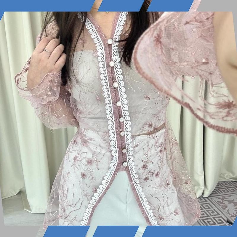 Bisa COD Yeon Outer / Outer Tille Brukat Tunik / Tunik Elegan Wanita / Outer Kondangan Mewah / Baju 