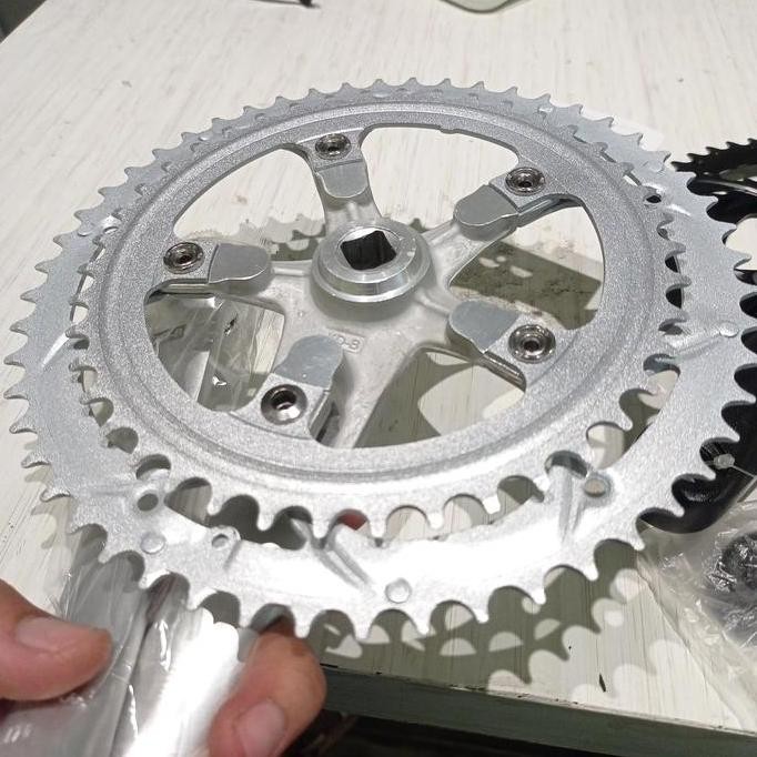 Crank Alloy Taiwan 42/52T arm 170mm bcd 104mm Alloy import murah