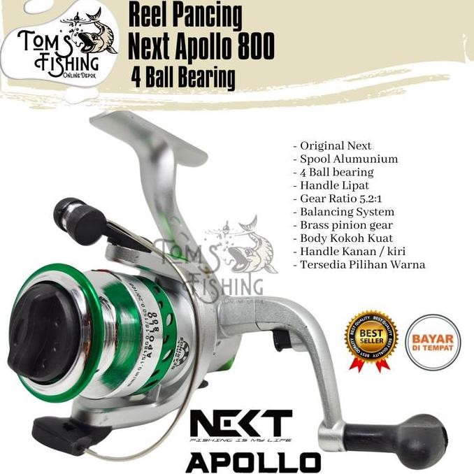 DF242>> Reel Pancing NEXT APOLLO 800 (4 Bearing) Spool Alumunium Murah - Fishing