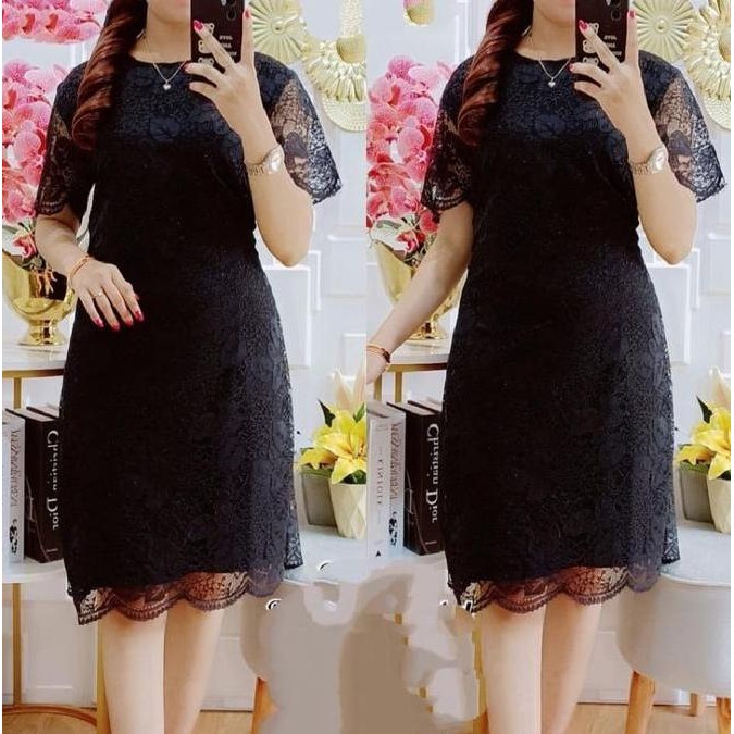 Dress wanita brokat terbaru pesta natal pendek by Mode kebaya/ dress kebaya modern elegan untuk kond