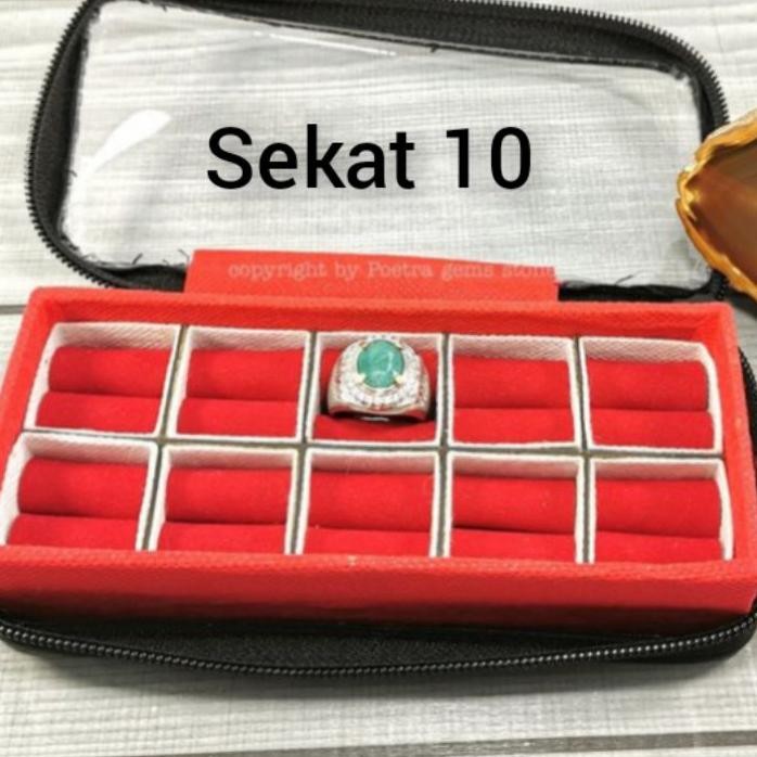 Kotak Cincin Sekat 10 Tutup Plastik Resleting Transparan