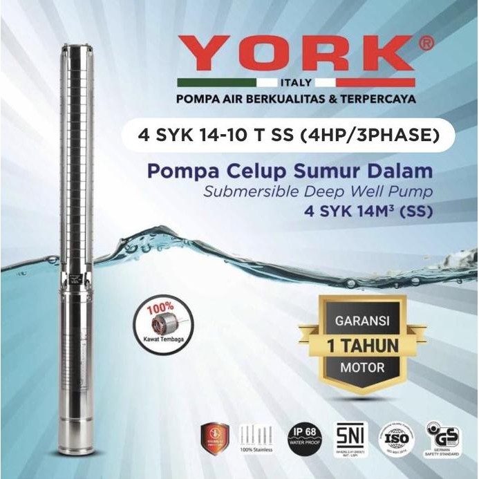 ------] YORK 4SYK 14-10 T SS 7,5 hp + control box pompa submersible 3 phase
