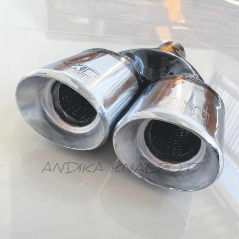 KNALPOT MOBIL RACING HKS CABANG CHROME OVAL SUARA FULL BASS GAHAR SEDAN PICK UP