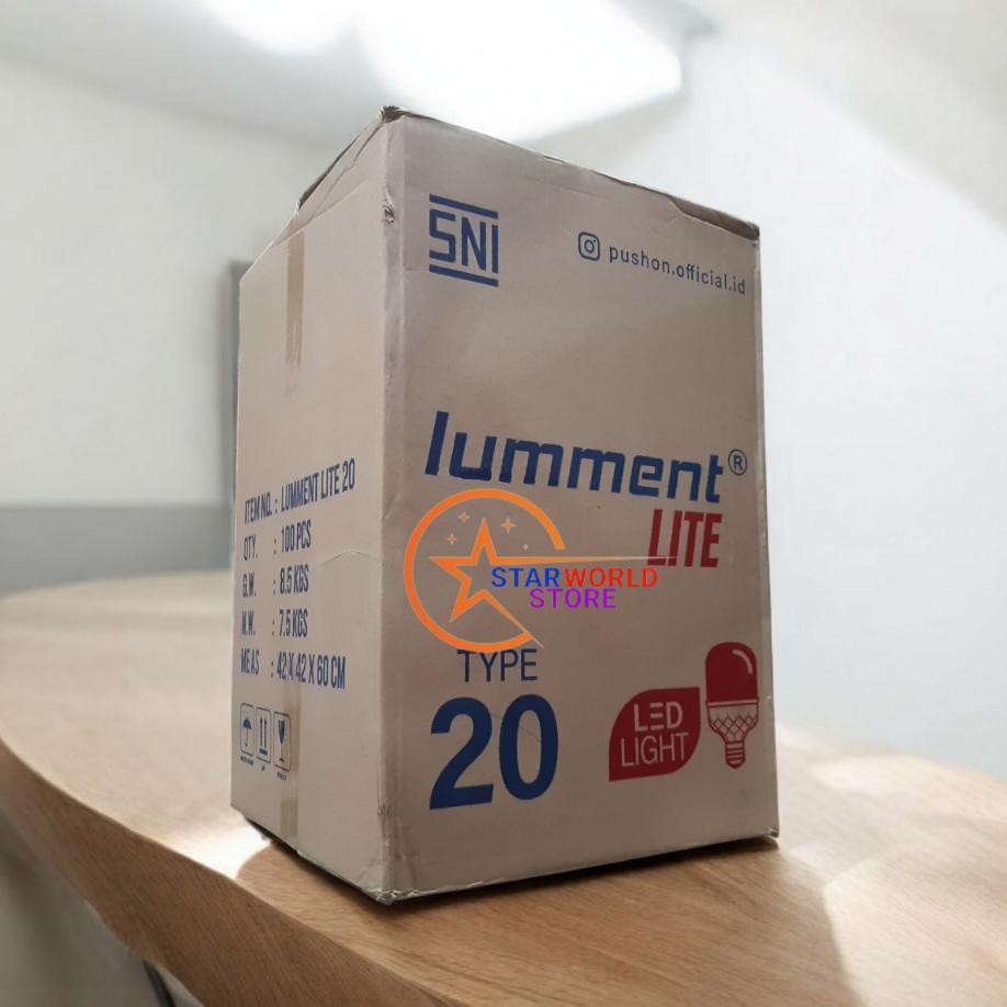 Paket 1 Koli Lumment LITE Lampu Bohlam LED 20 Watt / 1 DUS ISI 100 Pcs Lampu LED LUMMENT LITE 20W