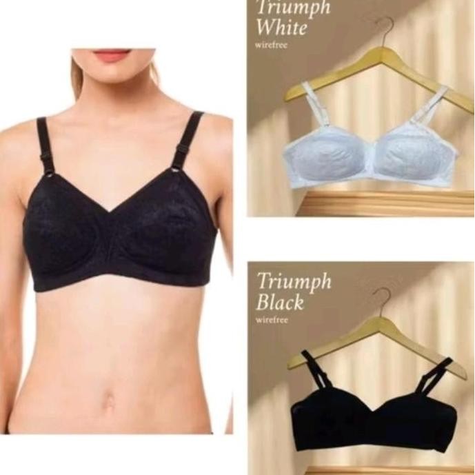 BRA TRIUMPH TANPA KAWAT BUSA TIPIS BH WIRELESS NON WIRE RENDA LACE