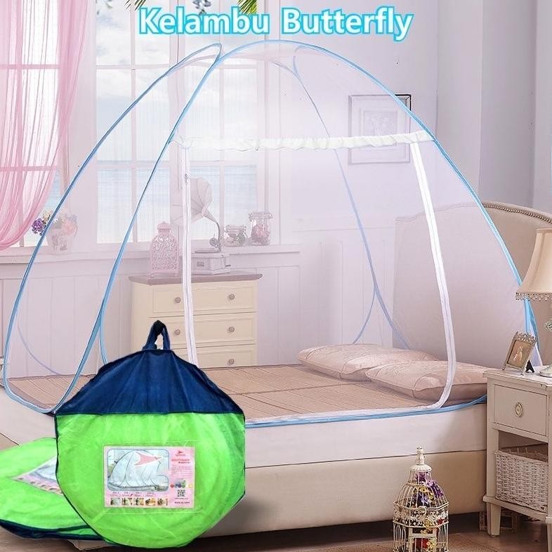 Kelambu tempat tidur lipat ukuran 180x200cm