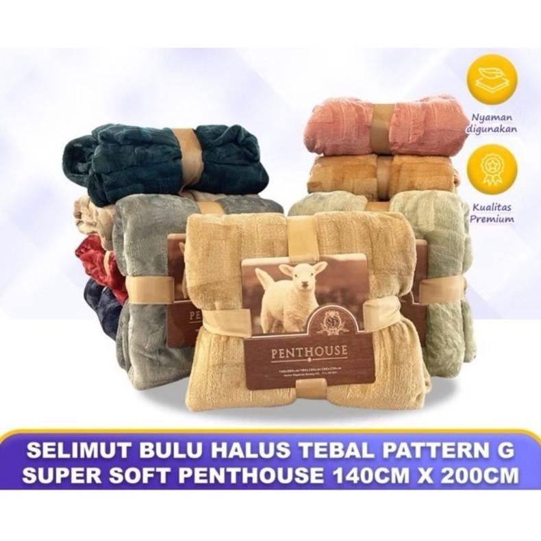 Selimut Polos Embos Merek Penthouse Bulu Tebal Termurah
