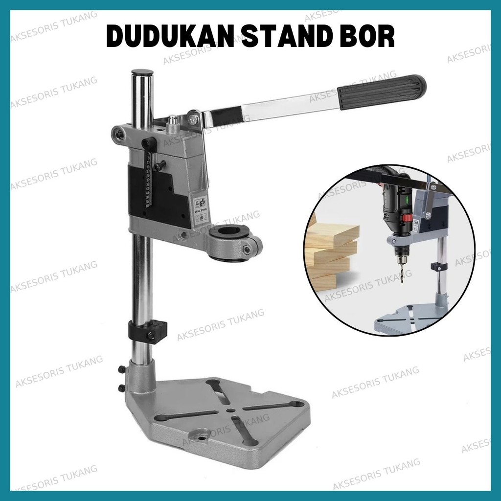 Alat Dudukan Mesin Bor Listrik 10mm 13mm Stand Bor Drill Dudukan Bor Tangan Aluminium Base