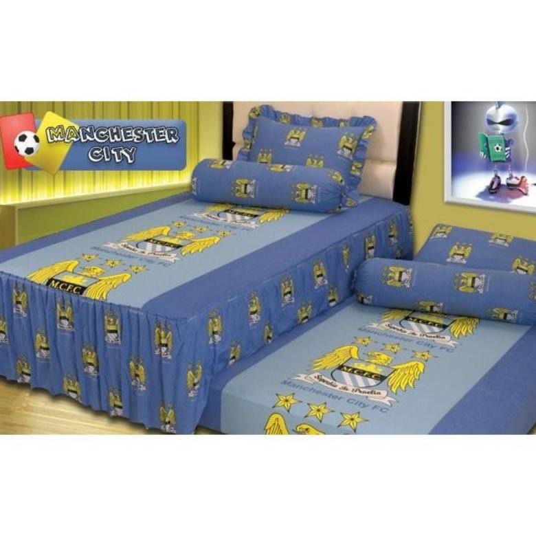 Sprei Saputra duo Manchester city - Sprei bola - Sprei duo tingkat