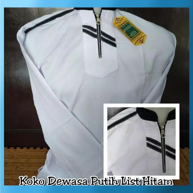 Terbaik Baju Koko dewasa Baju Koko variasi Resleting Baju Koko Lengan panjang putih GXN-60