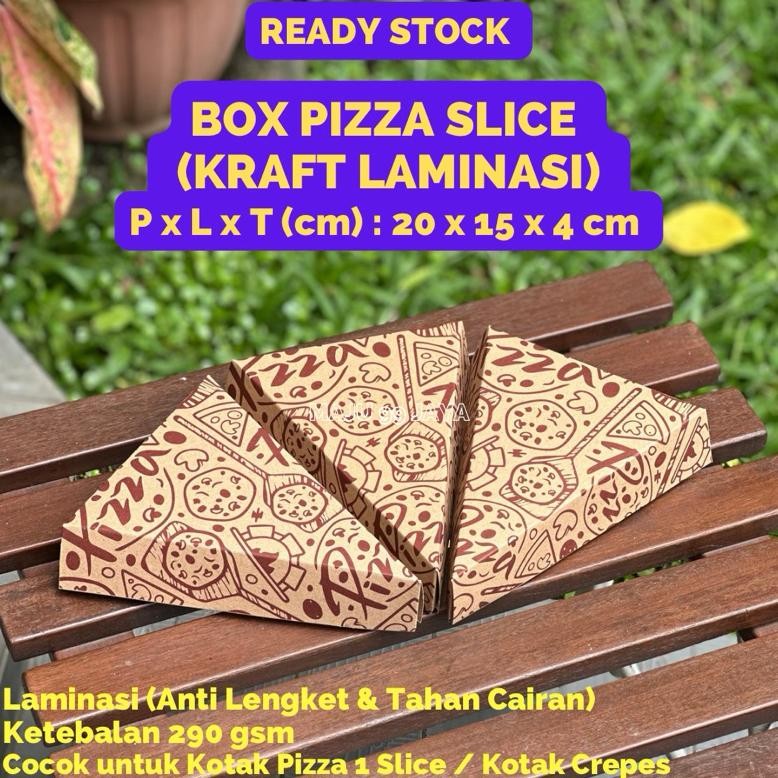 Bisa Cod Paper Box Slice Pizza Kraft Laminasi Bermotif Ukuran 20X15X4 Cm Ketebalan 290 Gsm | Dus Piz