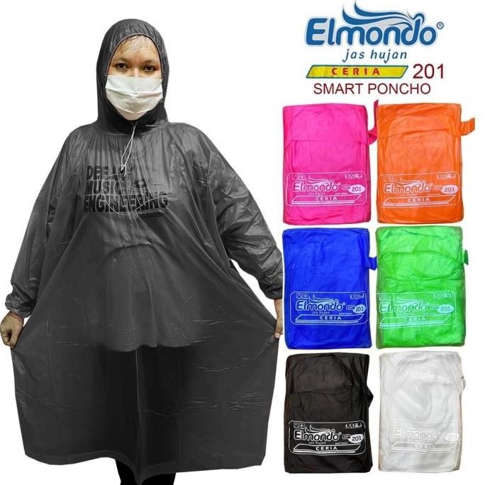(Best) Jas Hujan Karet Elmondo Ponco Lengan Ceria 201 Tebal
