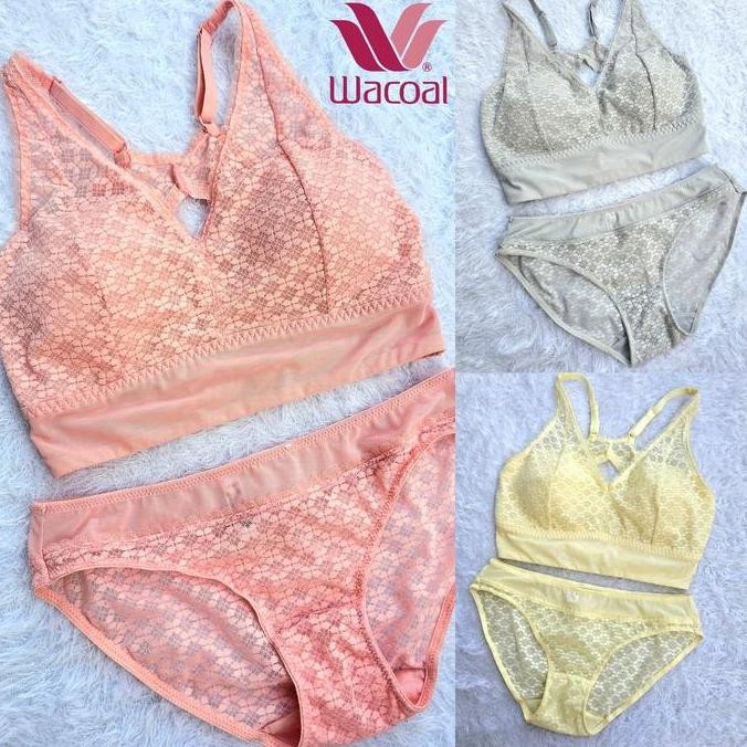 BRA SET BRA + PANTY WACOAL TANPA KAWAT ADA BUSA YB 3428 YP 3427 1 SET BRALETE BRALETTE ( SORELLA LUL