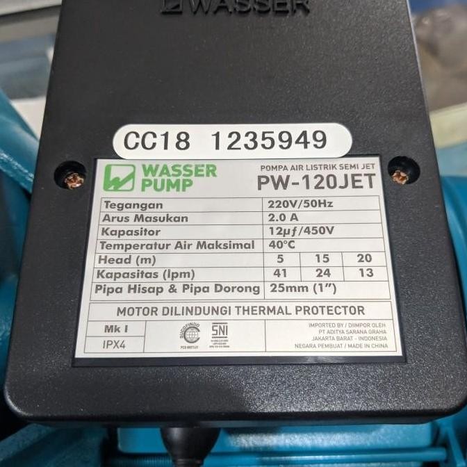 Pompa Semi Jet Pump Wasser Pw 120 Jet