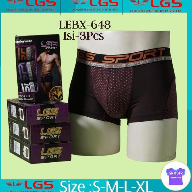 celana dalam boxer pria Lgs Sport 648 Isi-3