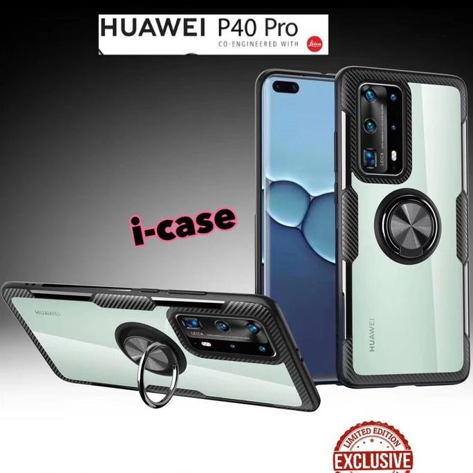 Case Transparant Huawei P40 Pro New Hybrid i-Ring Stand Clear