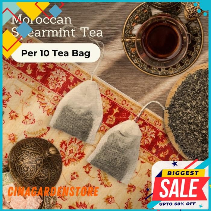 PURE MORROCAN SPEARMINT LEAF TEA IN BAG / 10 TB TEH CELUP DAUN SPEARMINT - MINT MAROKO MURNI (10 TEA