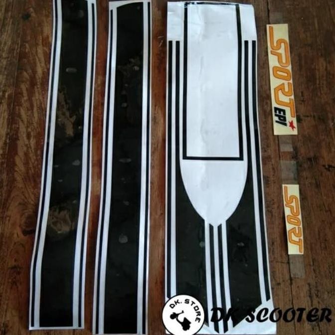 TERMURAH - vespa stiker set depan balakang catting px sport hitam