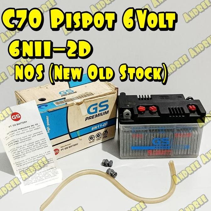~~~~~] Aki Accu Batere 6N11 2D 6 Volt 11 AH untuk Motor Honda C70 dan C70 Pispot