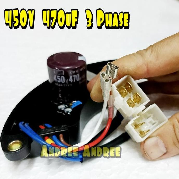 ___] AVR Oval Genset Solar dan Bensin 450 V - 470 uF - 3 Phase - 8 Kabel - 4500 5000 6500 12000 watt