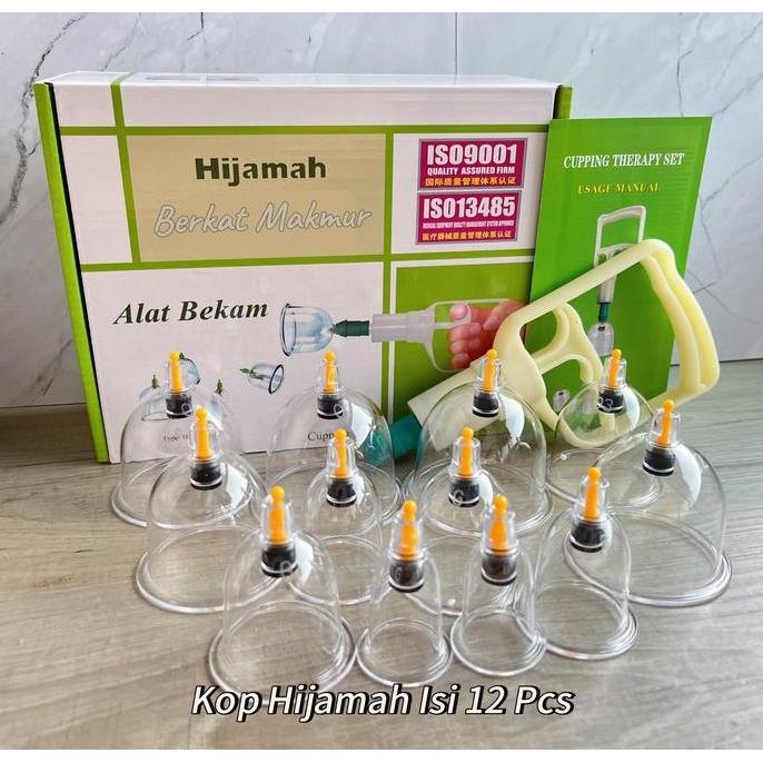 Kop Angin Hijamah Isi 12 / Alat Bekam Set Isi 12 Pcs / Alat Kop Bekam SMR