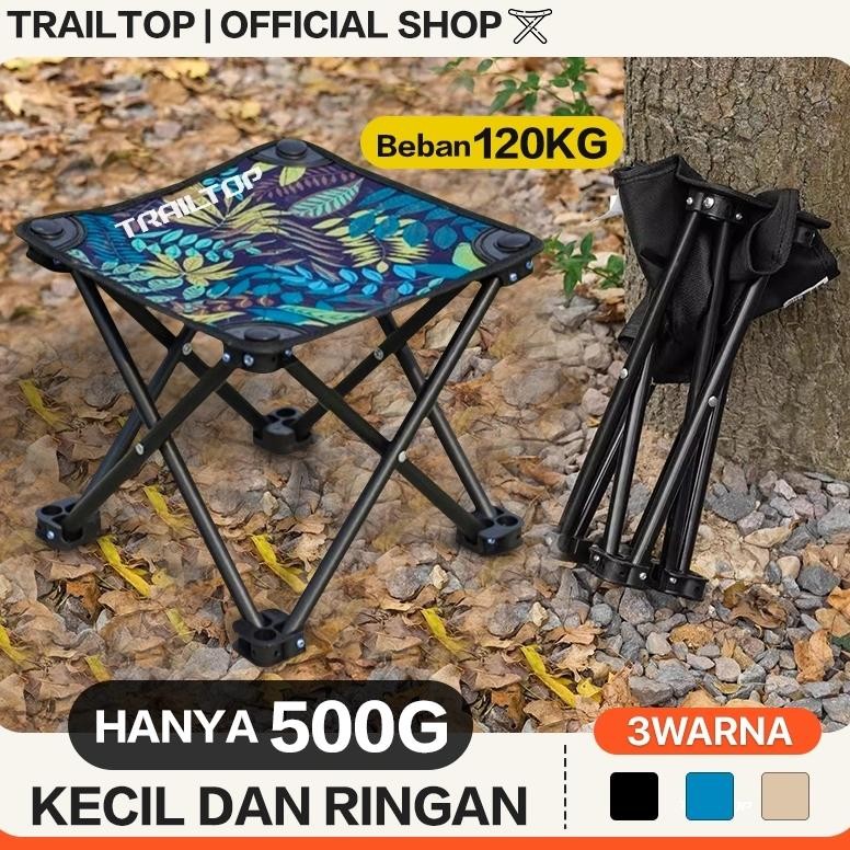 READY STOK TrailTop Kursi Lipat Outdoor Portable Beban 120KG Kursi Lipat Kecil Untuk Camping/Hiking/